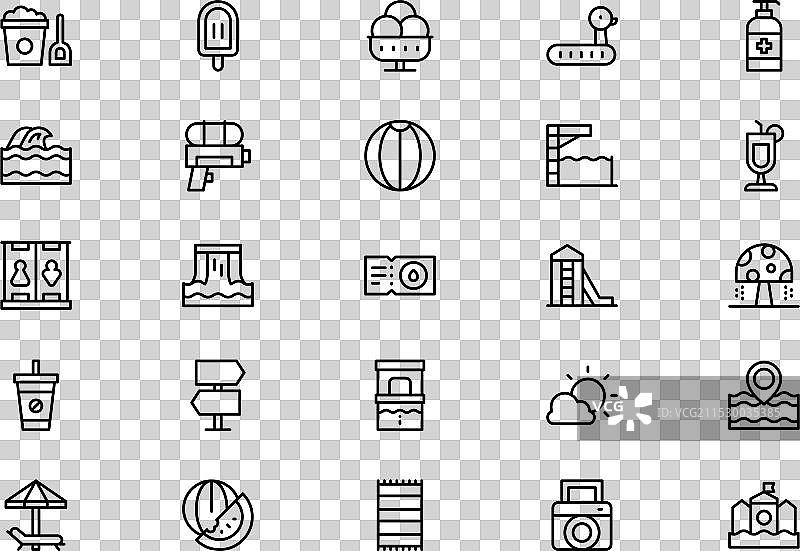 水上乐园图标集合图片素材