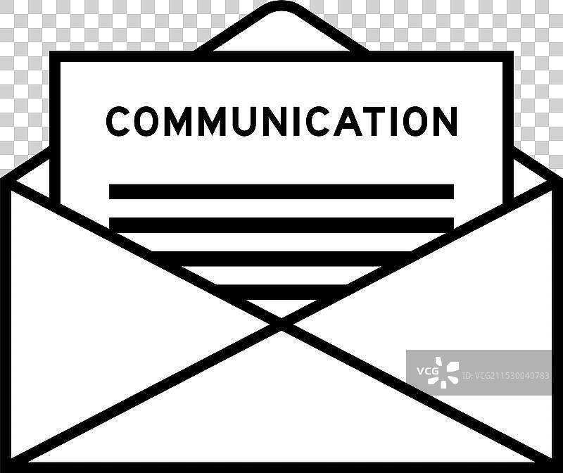 信封和信件标志，带有“沟通”字样图片素材