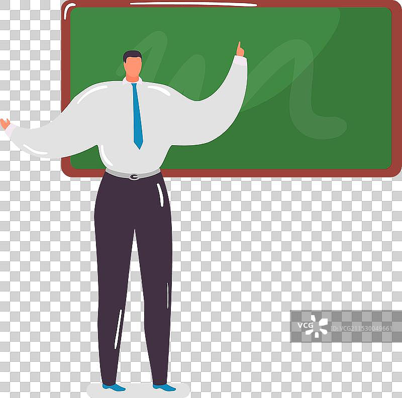 男教师站在黑板旁授课图片素材