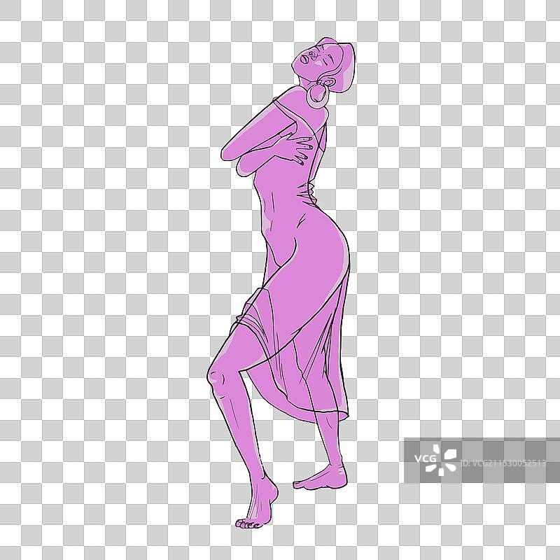 穿着粉色舞裙的女人图片素材