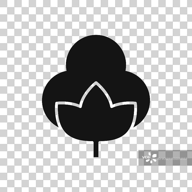 100%纯棉图标符号在白色背景上图片素材