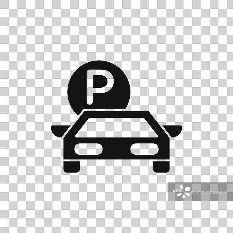 白色背景上的停车图标符号图片素材