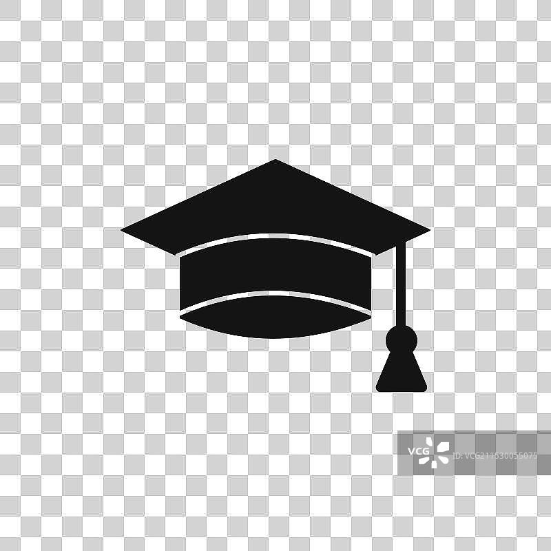 白色背景上的毕业帽图标符号图片素材