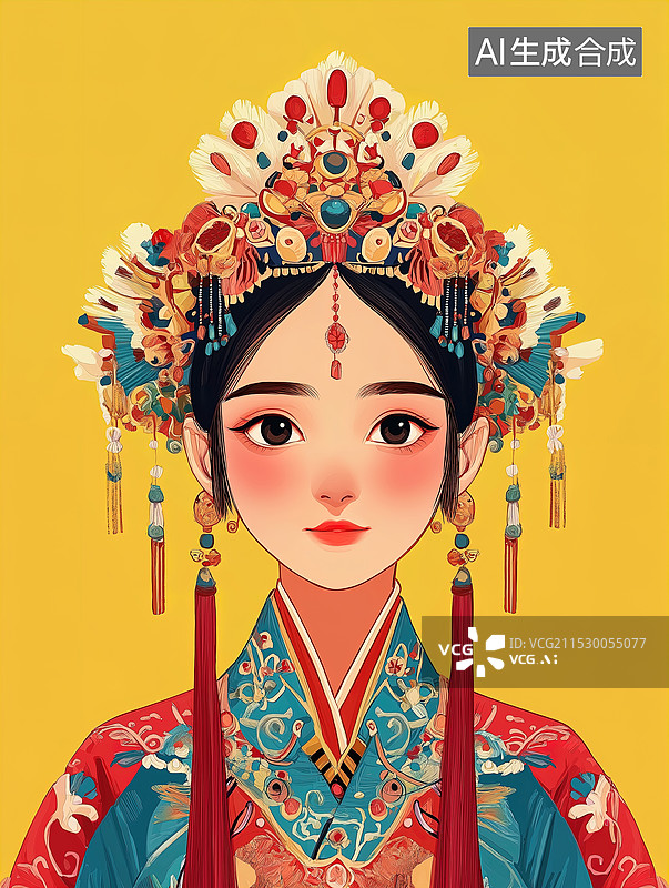 【AI数字艺术】身着传统服饰的女子图片素材
