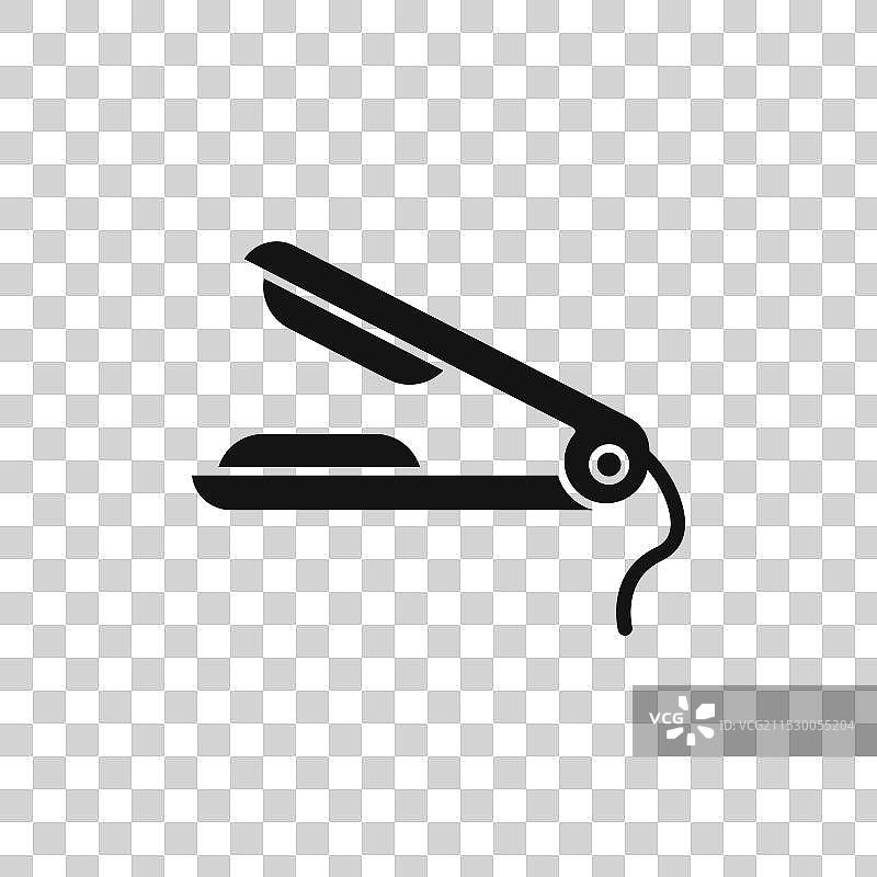 白色背景上的直发器图标符号图片素材