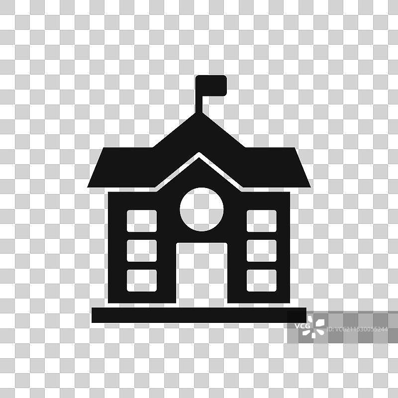 白色背景上的高中建筑图标符号图片素材