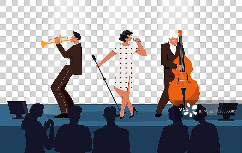 爵士乐队在现场表演图片素材