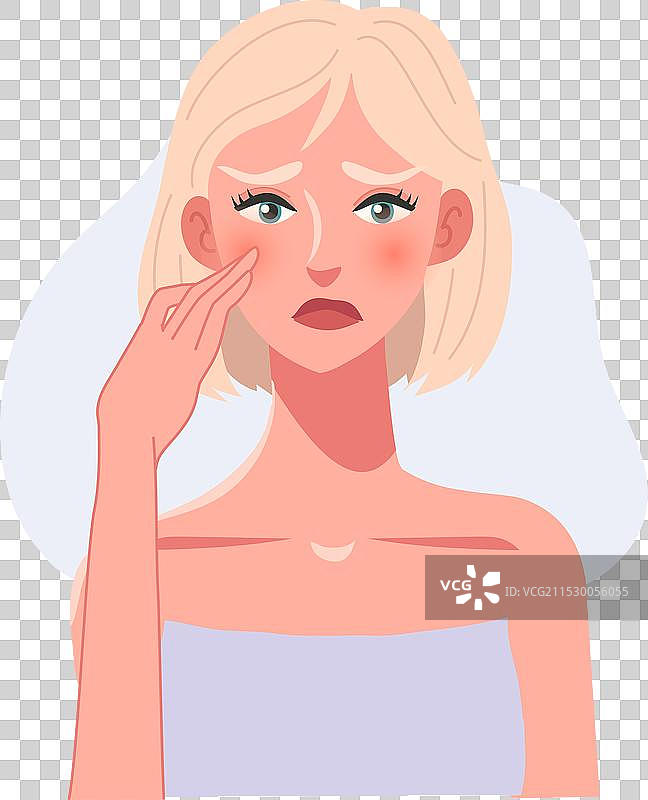 护肤概念，展现女性的关切图片素材