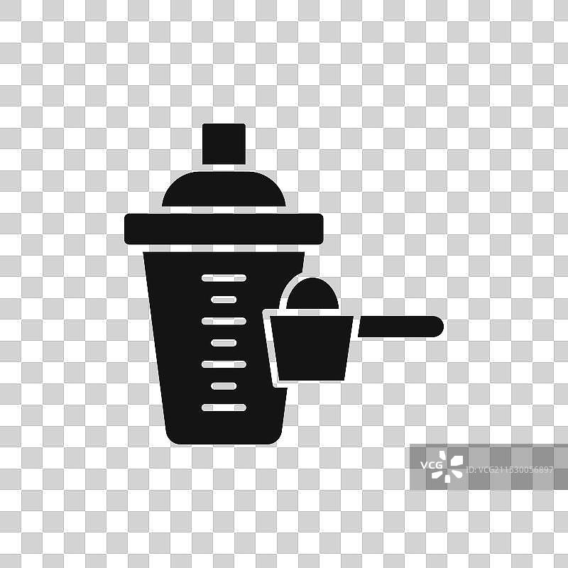 白色背景上的蛋白质摇摇杯图标符号图片素材