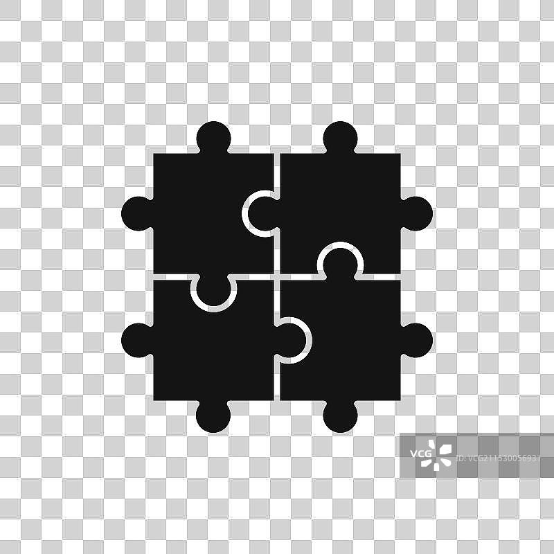 白色背景上的拼图图标符号图片素材