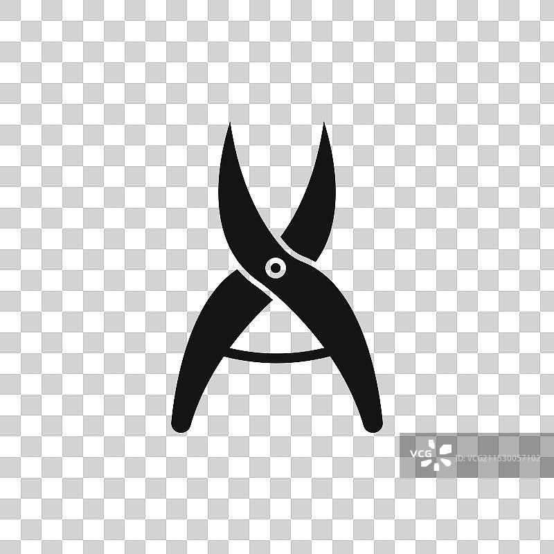 白色背景上的修枝剪图标符号图片素材