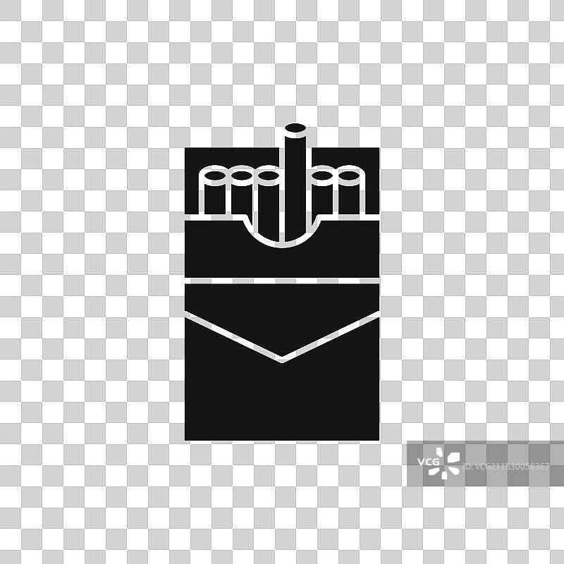 白色背景上的香烟盒图标符号图片素材