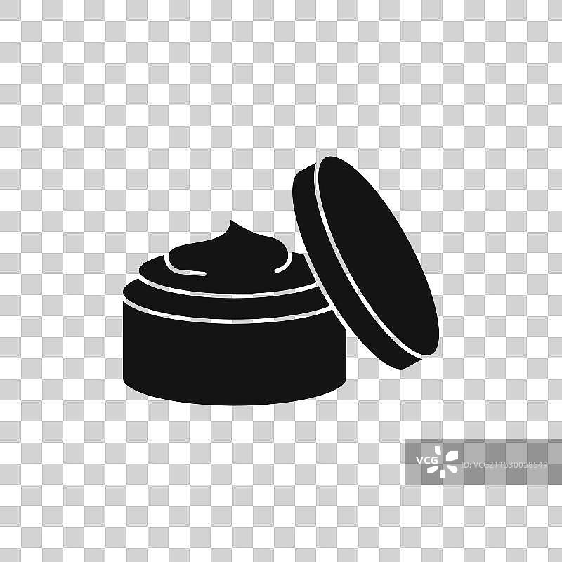 白色背景上的面霜罐图标符号图片素材