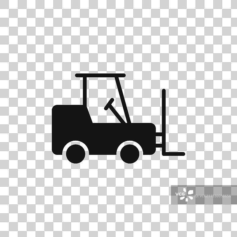 白色背景上的叉车装载机图标符号图片素材
