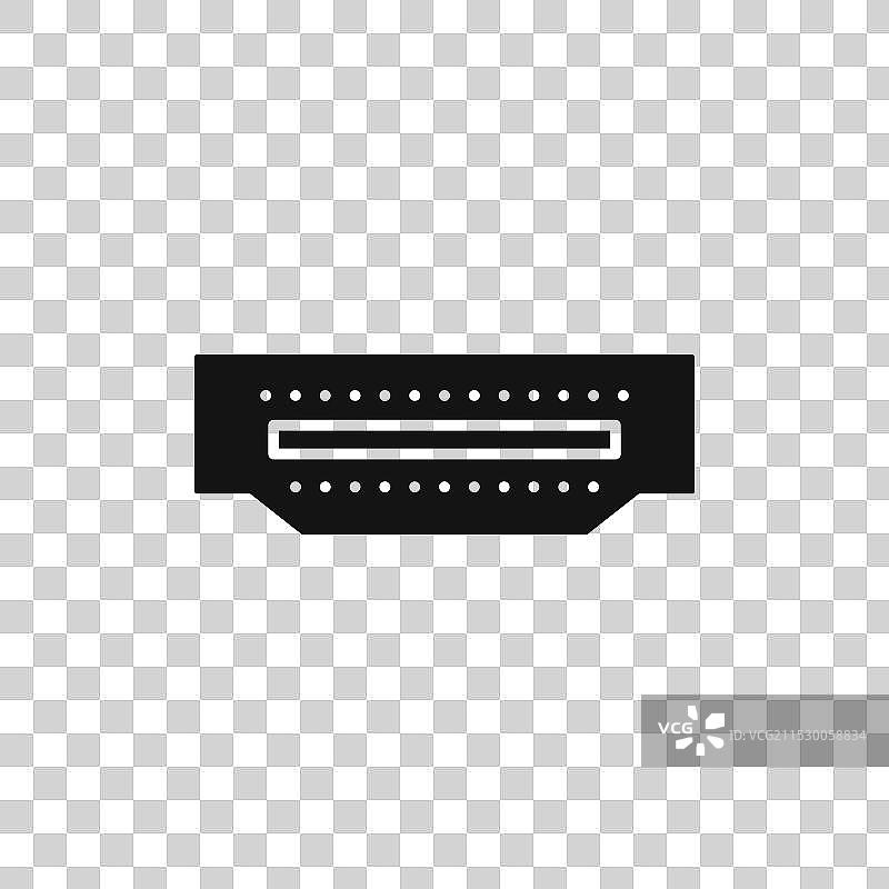 白色背景上的HDMI线缆图标符号图片素材