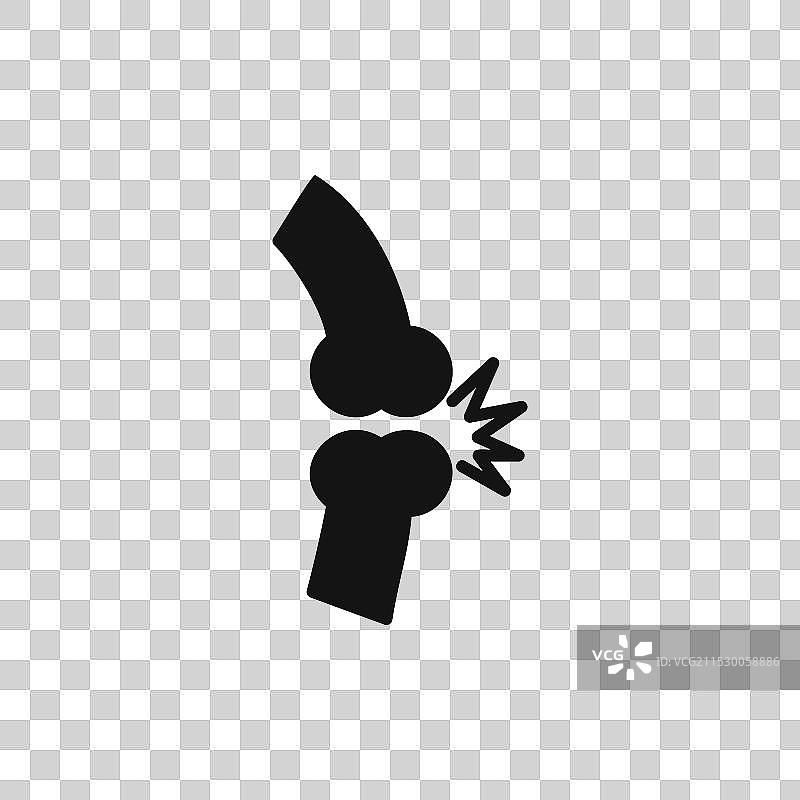 白色背景上的关节疼痛图标符号图片素材