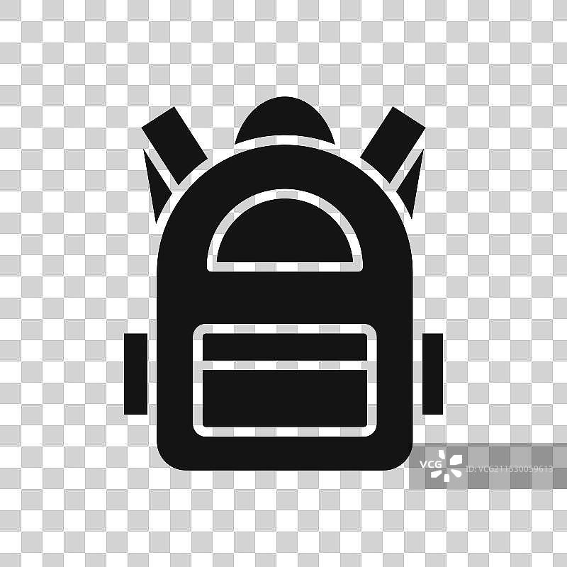 白色背景上的书包图标符号图片素材