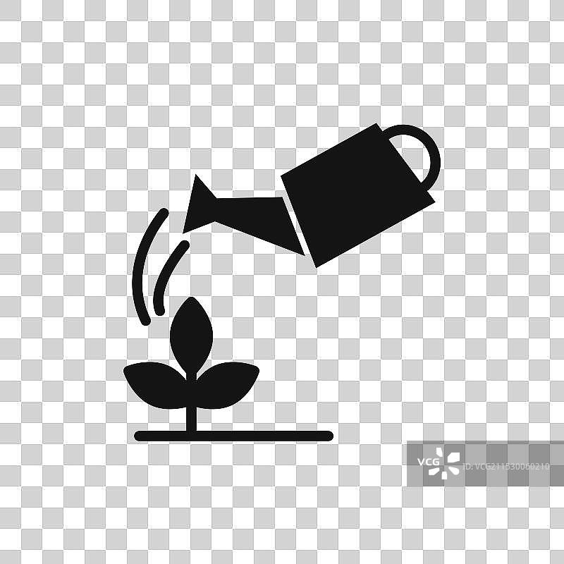 白色背景上的浇水植物图标符号图片素材