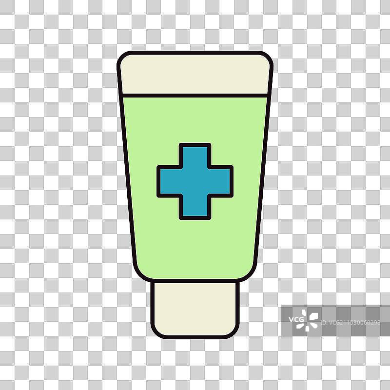 药膏管药物扁平图标图片素材