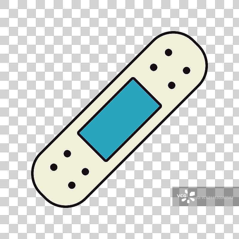药用平面图标的粘合绷带图片素材