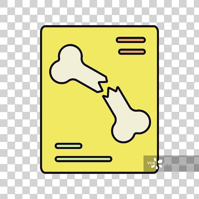 骨折X光扫描平面图标医学与图片素材