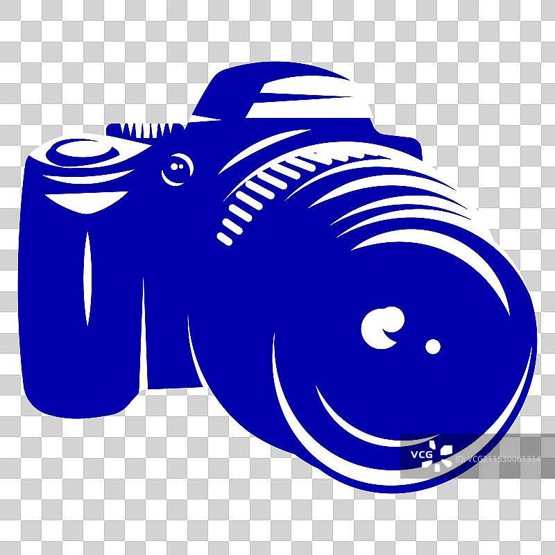 单色模板上放着数码相机图片素材