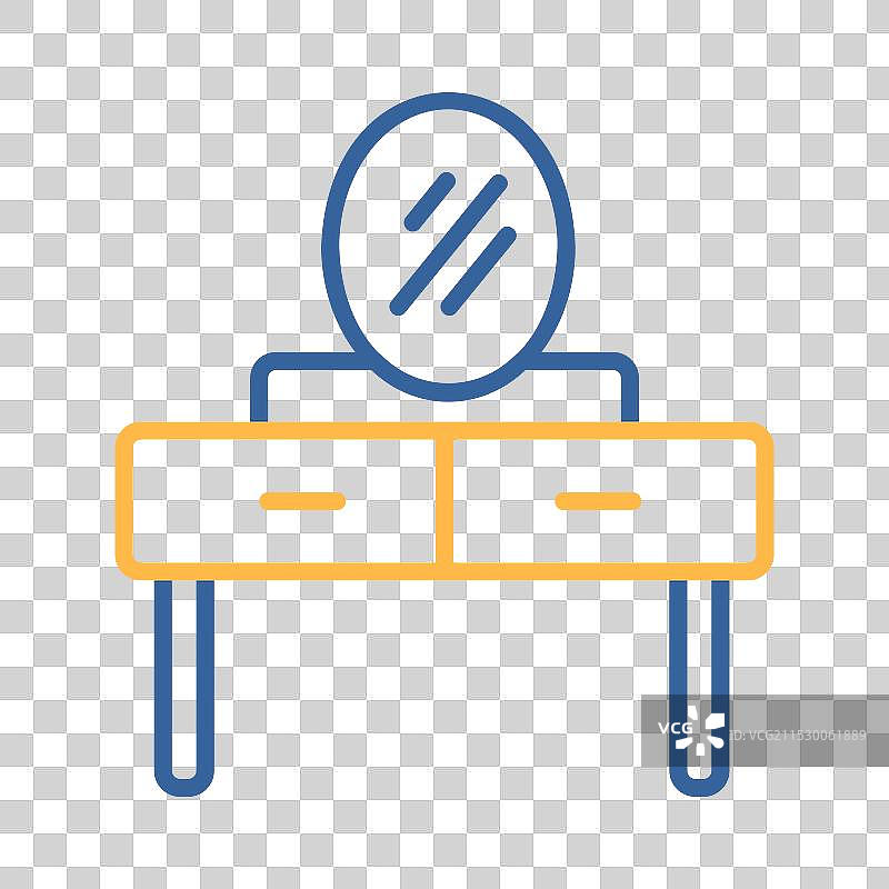 梳妆台带镜子的图标符号图片素材