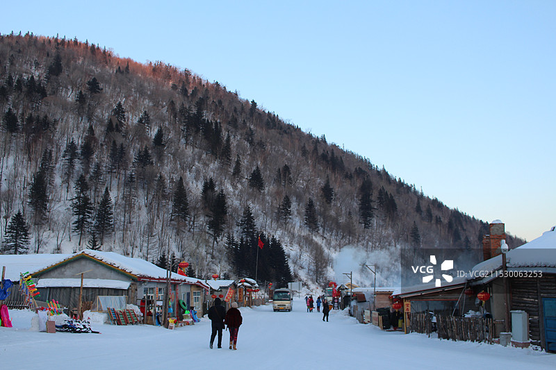 东北旅游，雪乡雪景图片素材