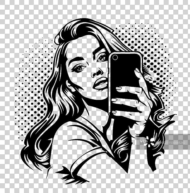 女孩自拍的口号图片素材