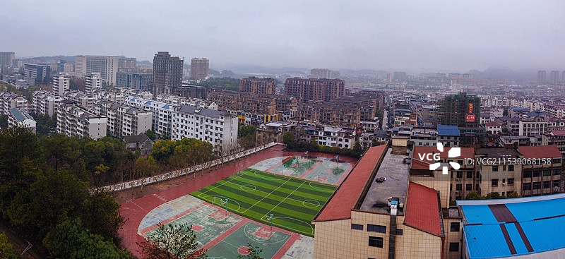 横峰县 兴安公园 艺术中心 端章大道 红枫公园 航拍图片素材