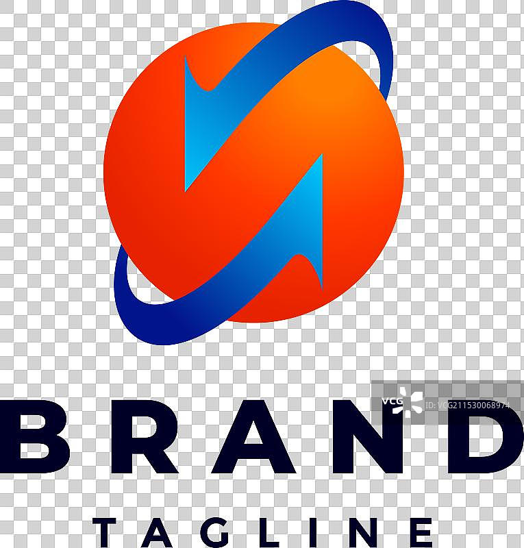 两个箭头环绕的圆形标志设计图片素材