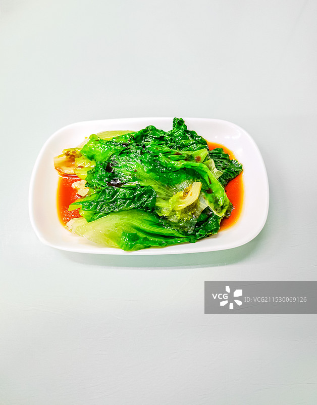 一盘白灼生菜图片素材