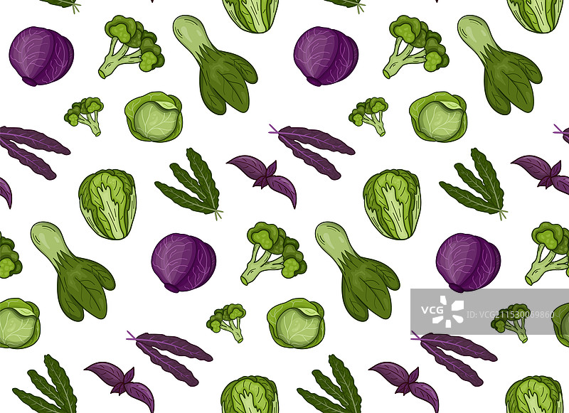 无缝卷心菜图案图片素材