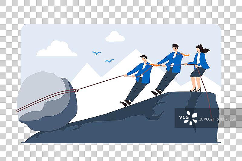 专业人士正在拉动沉重的岩石图片素材