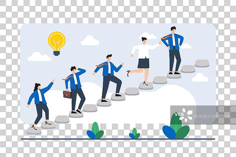 团队在建造带有台阶的小路图片素材