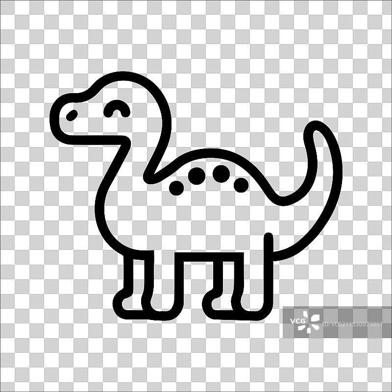 恐龙图标或现代线条符号线条艺术图片素材