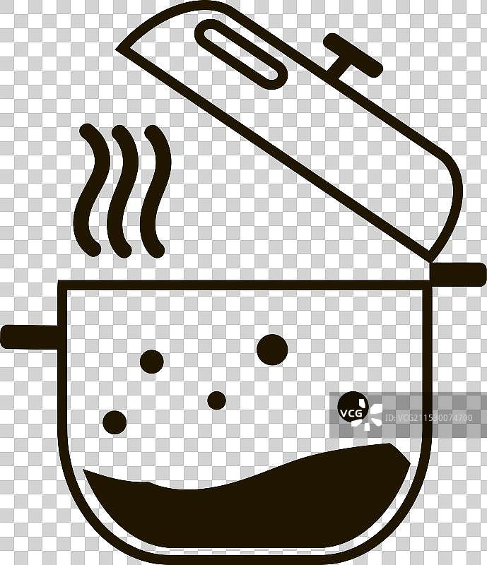 蒸汽锅，带开盖的锅图片素材