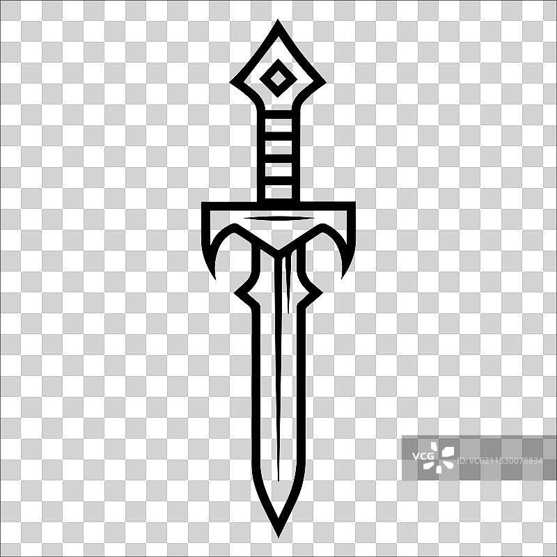 匕首图标或现代线条符号线条艺术图片素材