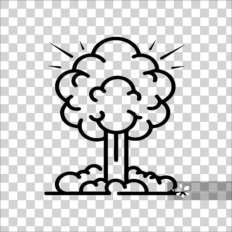 核弹图标或现代线条符号线条艺术图片素材