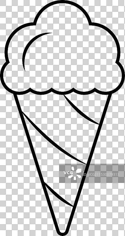 冰淇淋甜筒简单图标华夫饼冰淇淋甜筒图片素材