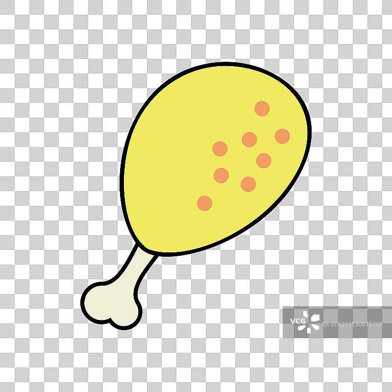 鸡腿平面图标 农场动物标志 图形图片素材