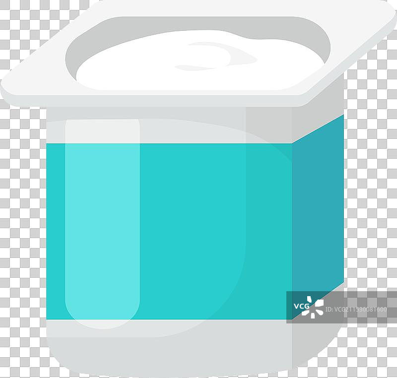 卡通酸奶杯带铝箔盖的乳制品图片素材