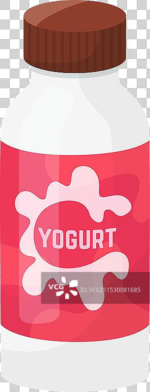 白色塑料酸奶瓶，带棕色瓶盖图片素材