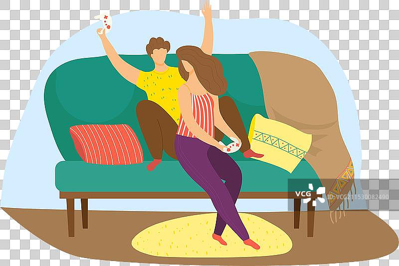 快乐可爱的情侣一起玩电脑图片素材