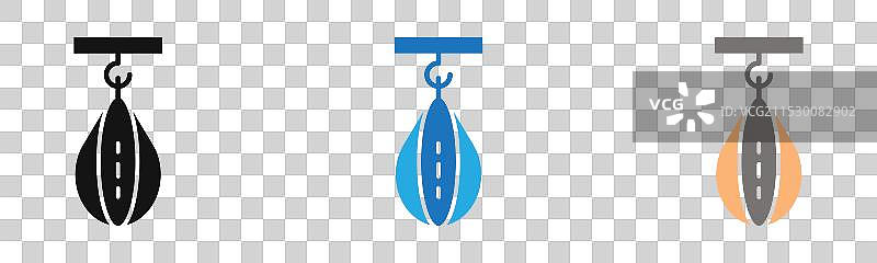 拳击沙袋图标线条艺术标志集图片素材