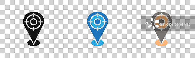 地理定位图标线条艺术标志集图片素材