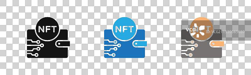NFT 钱包图标线条艺术标志集图片素材