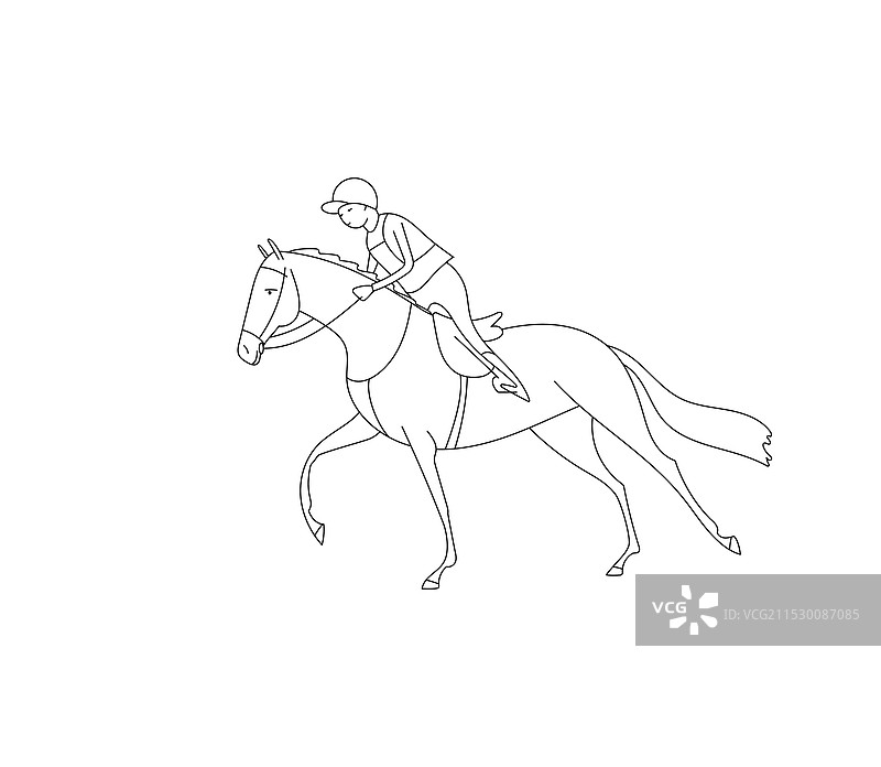 骑手和马快速奔跑图片素材