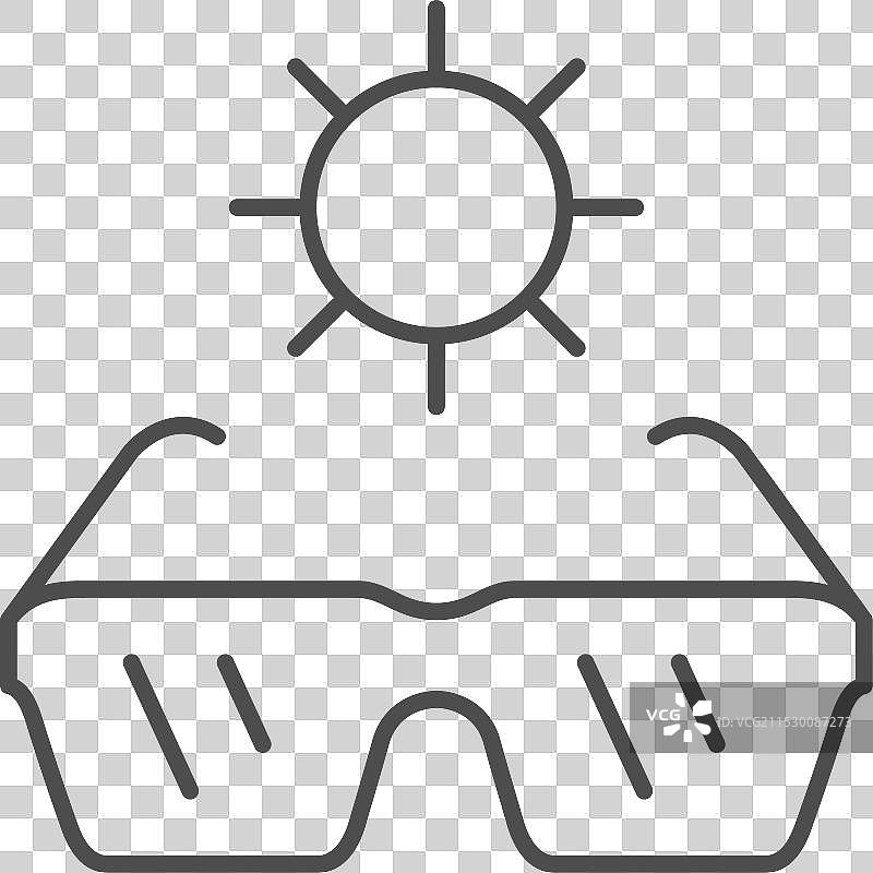 太阳镜和阳光线条图标图片素材