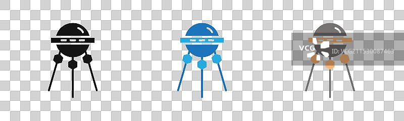 卫星设备图标线条艺术标志集图片素材